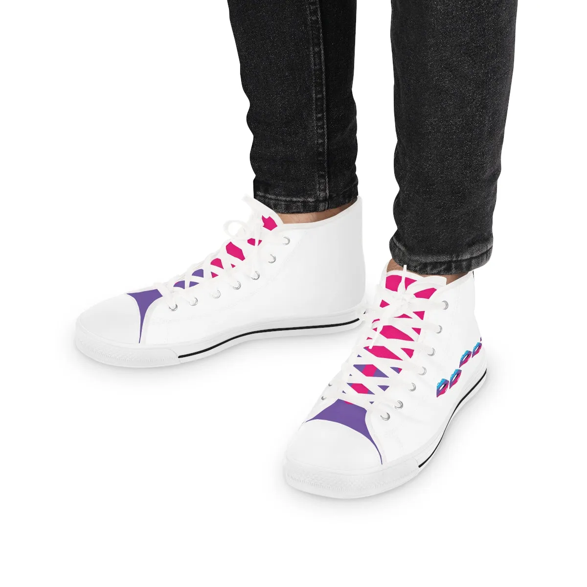 Androgyne Flag Kisses LGBTQ High Top Sneakers Unisex Size
