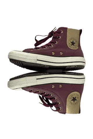 Converse women's burgundy high top sneakers size 7