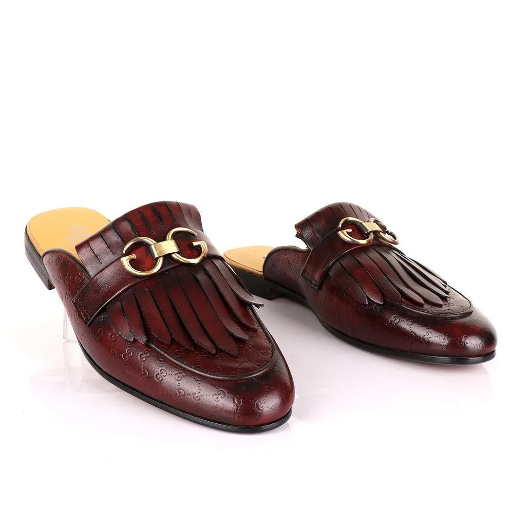 Crown Lashes Coffee Mole Half Leather Shoe