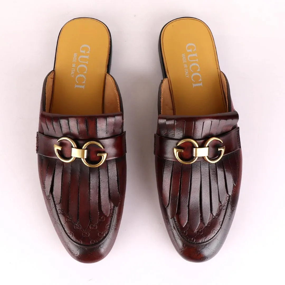 Crown Lashes Coffee Mole Half Leather Shoe