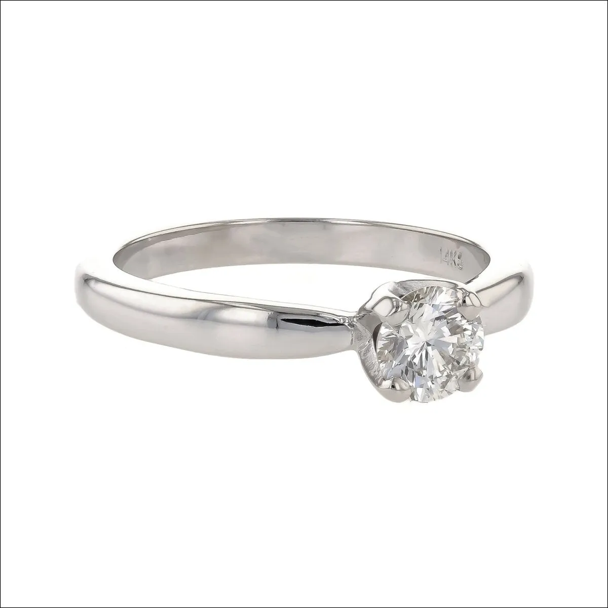 Diamond Solstice Solitaire Engagement Ring 14KW