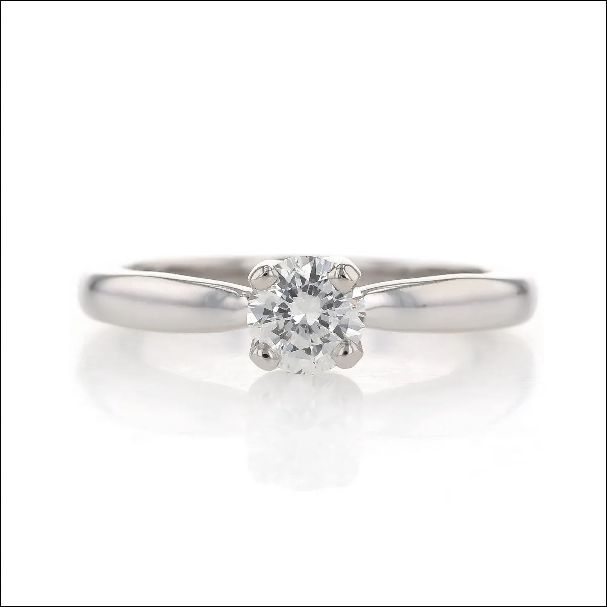 Diamond Solstice Solitaire Engagement Ring 14KW