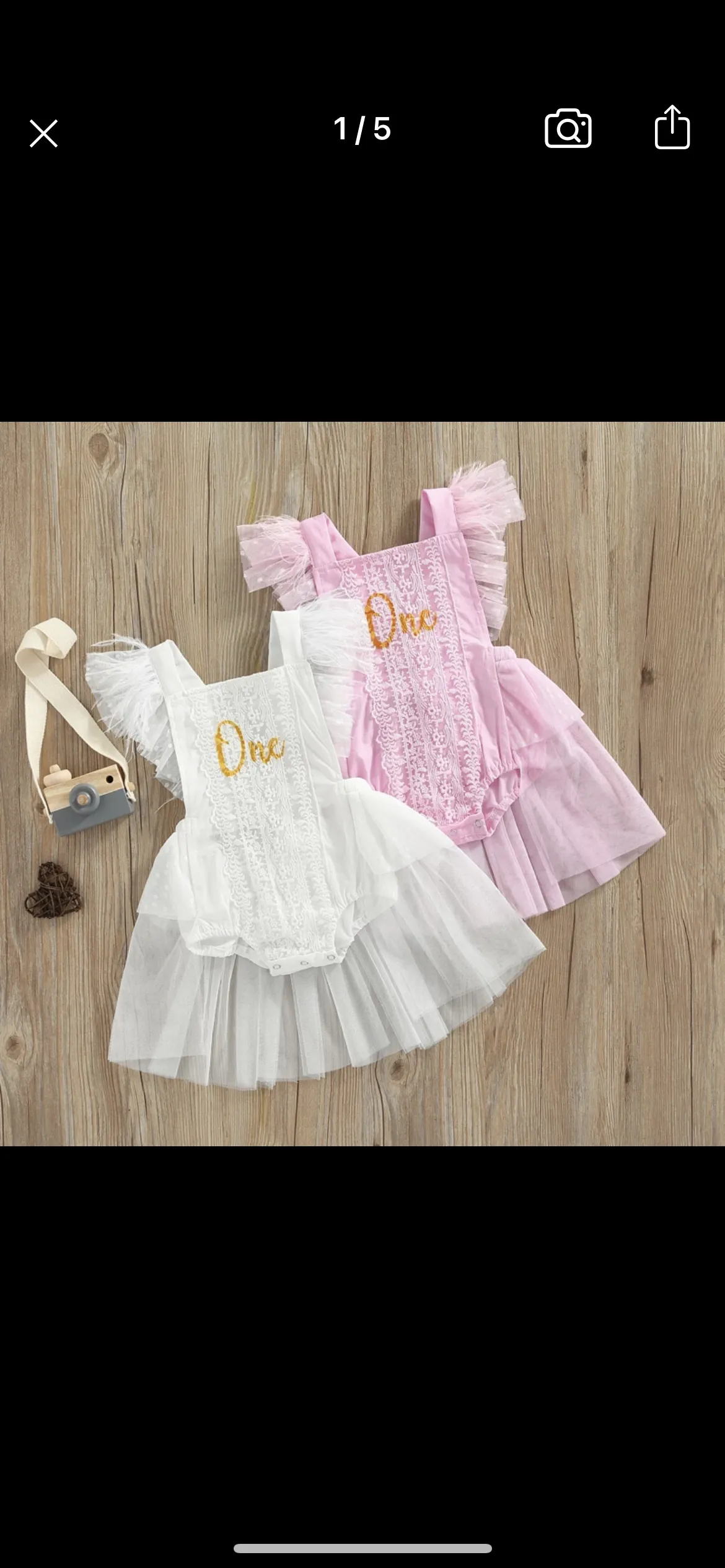 Girls First Birthday Lace One Romper - White
