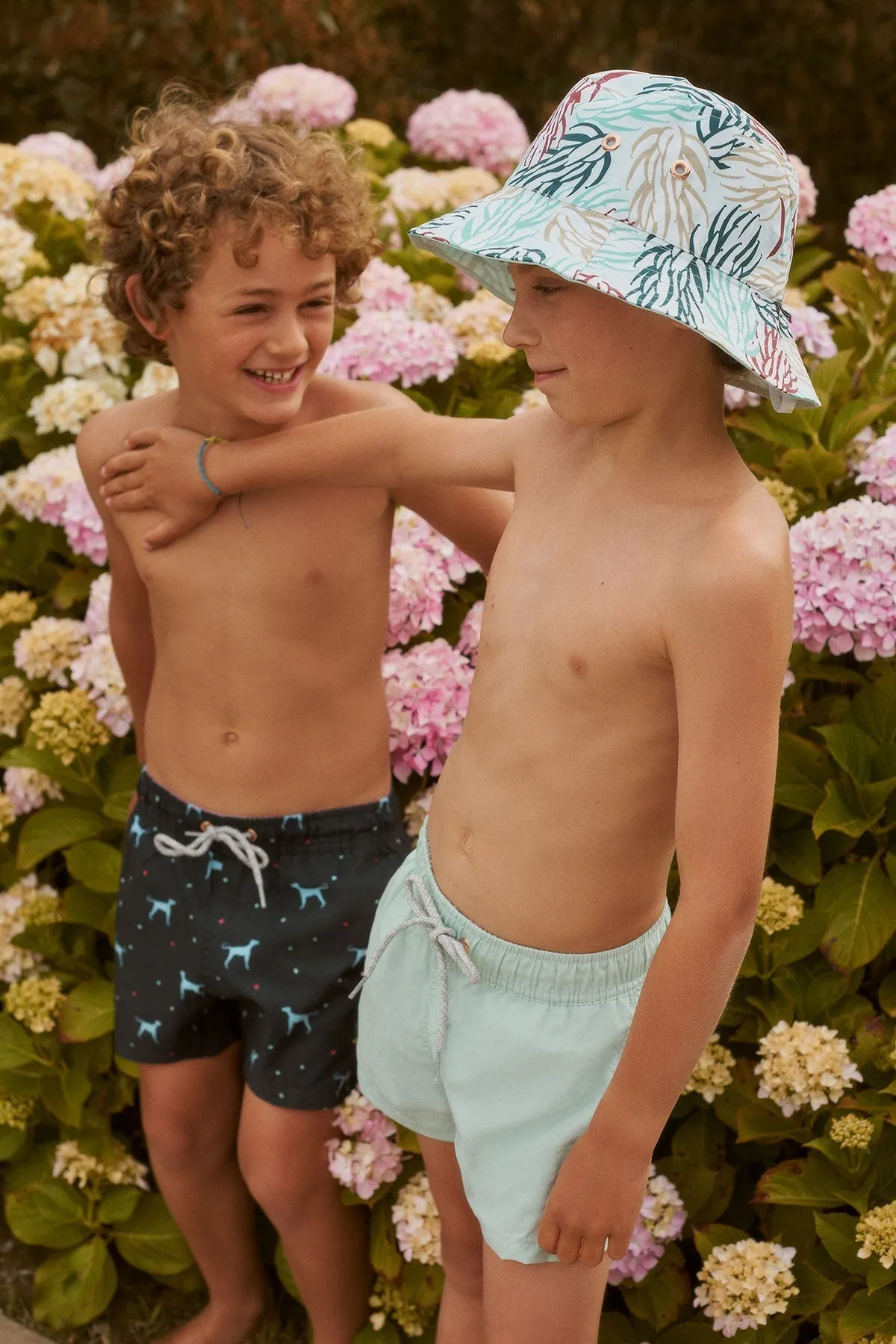 Sky Blue Boys Swim Trunks