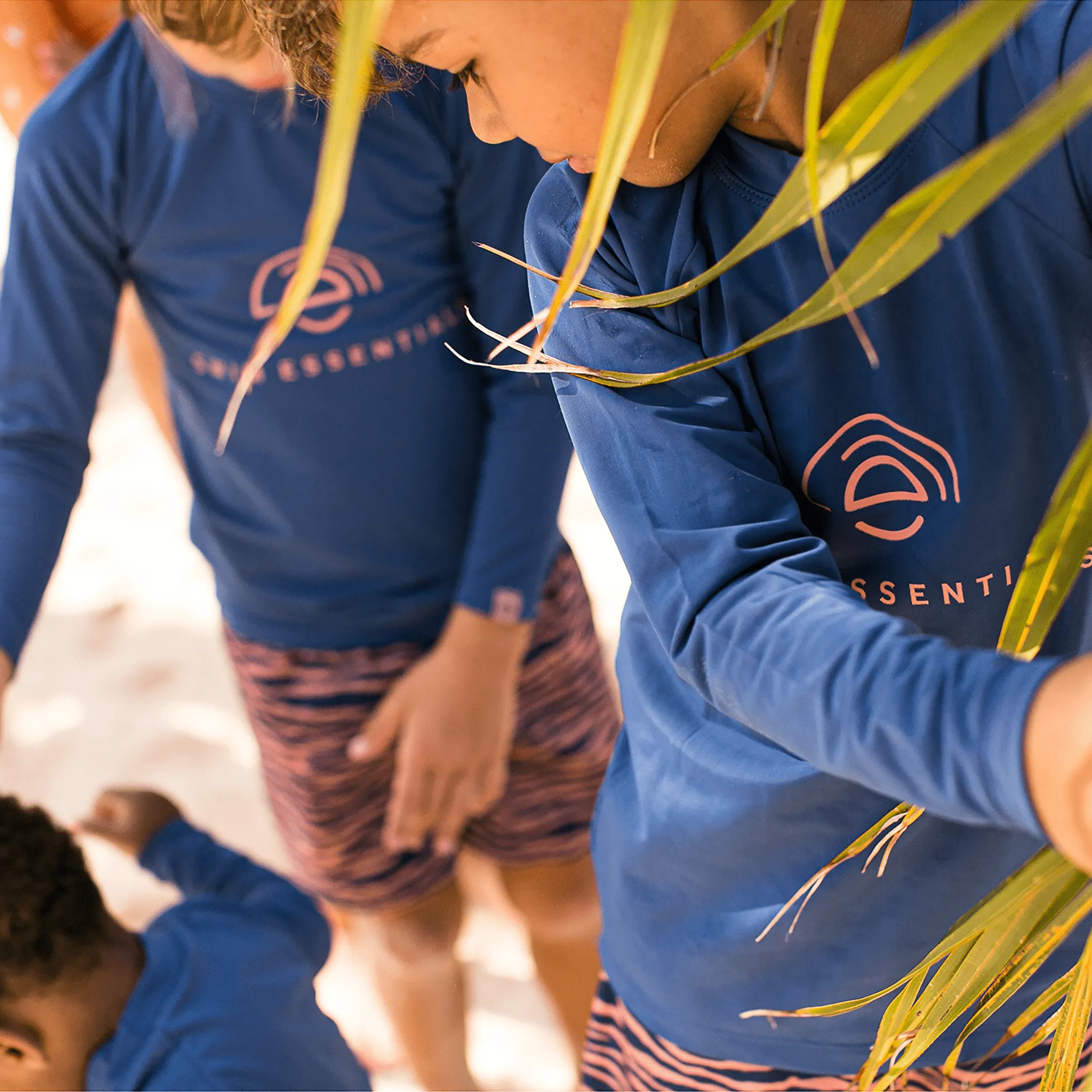 Vibrant Stripes | Blue/Orange UV Swim Shorts Boys