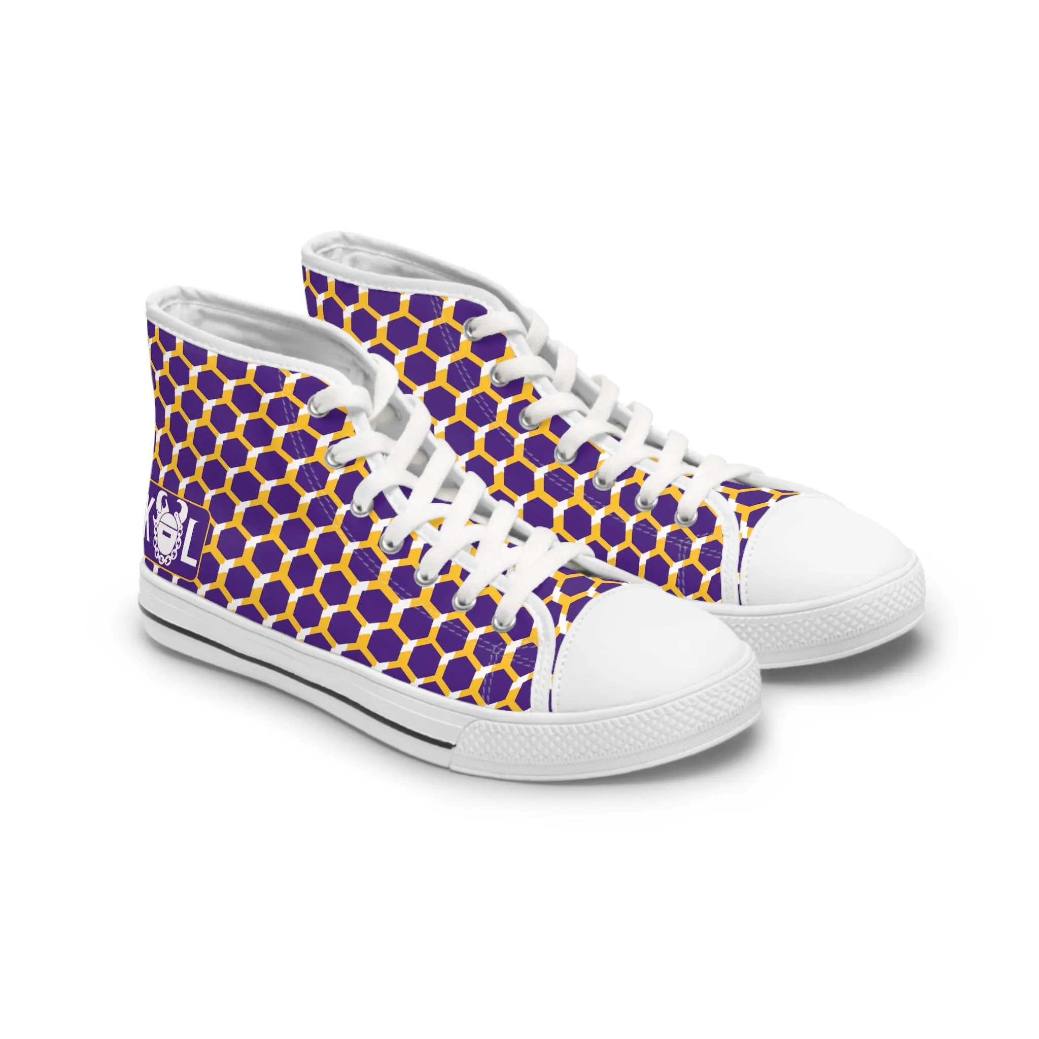 Women's High Top Sneakers - Purple/Gold Hex